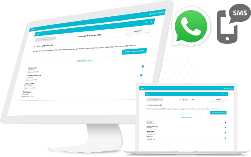 programa de gestión con SMS y WhatsApp